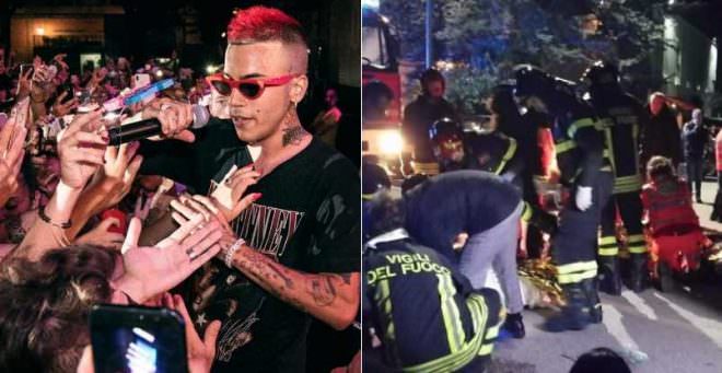 Six morts et une centaine de blessés lors d’un concert du rappeur italien Sfera Ebbasta !