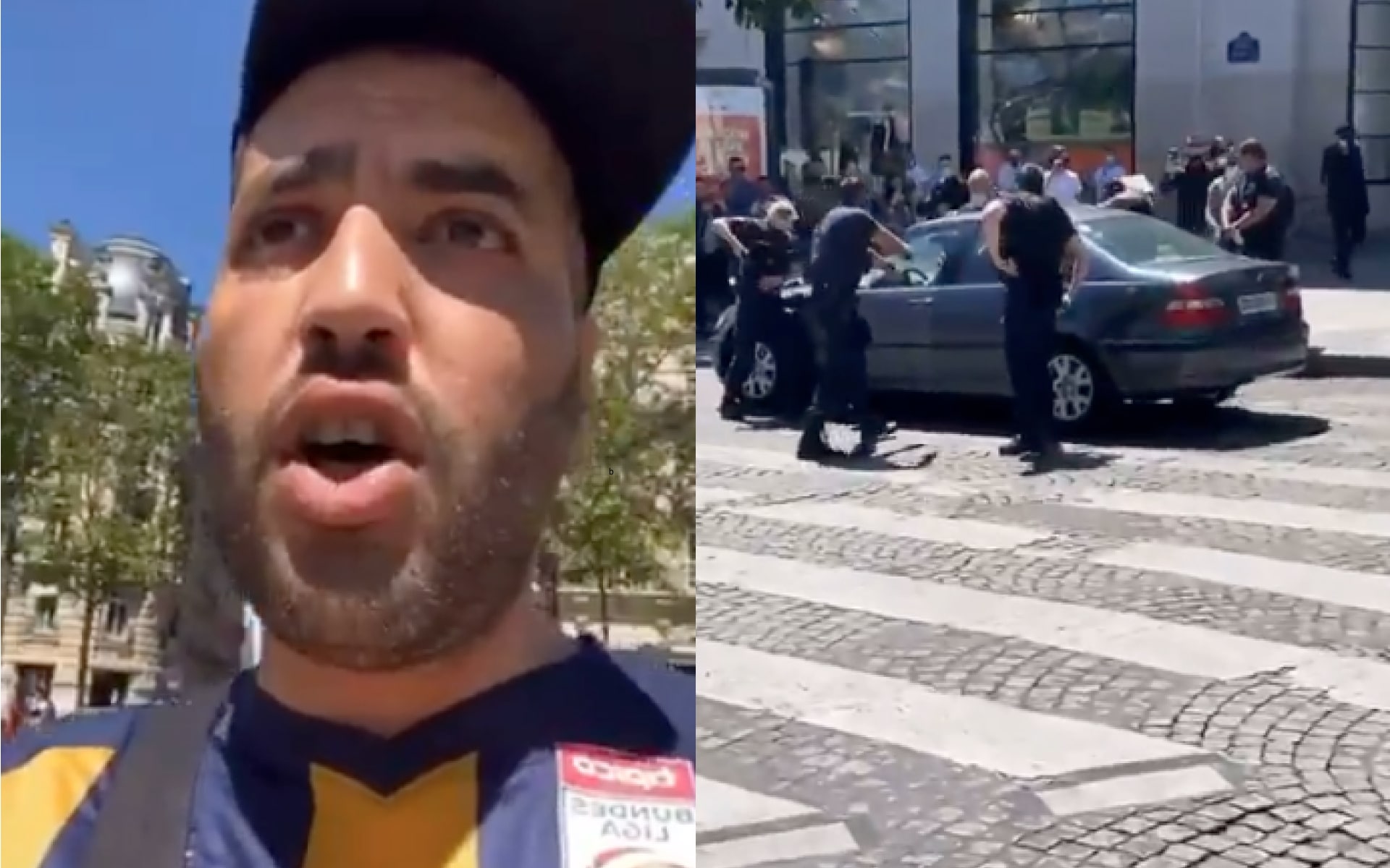 Brulux commente en direct une arrestation sur les Champs Elysées