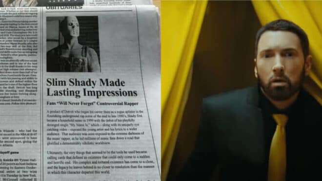 Eminem annonce la disparition de Slim Shady dans des journaux locaux de sa ville natale
