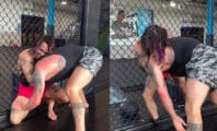 Lil Pump parvient à mettre au sol Colby Covington lors d'un entraînement