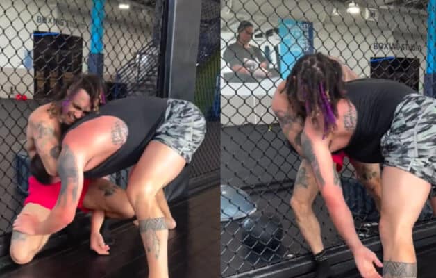 Lil Pump parvient à mettre au sol Colby Covington