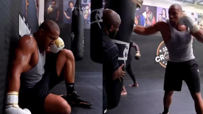 Ciryl Gane en pleine forme, il démolit un sac de frappe en plein entraînement