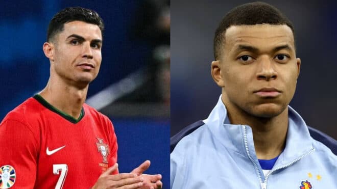 Cristiano Ronaldo encourage Kylian Mbappé après son premier but pour le Real Madrid