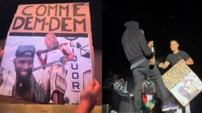 Booba provoque Gims en plein concert avec la pancarte d’un fan