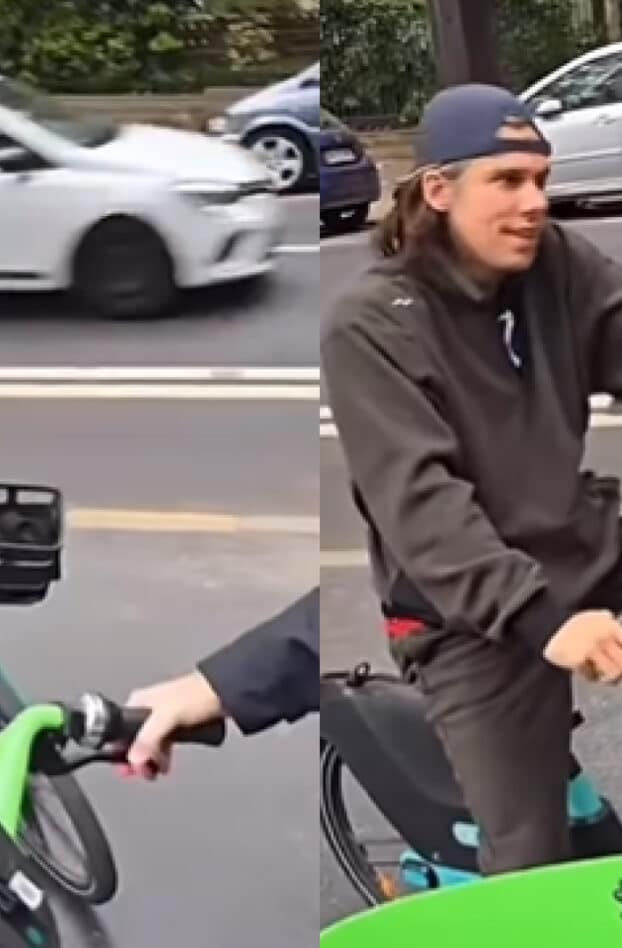 Orelsan se balade tranquillement à vélo dans les rues de Paris, la séquence fait le buzz