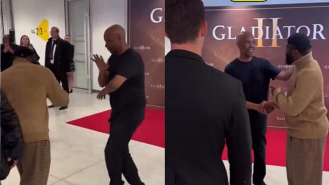 Cédric Doumbé improvise un sparring avec Denzel Washington à l’avant-première de Gladiator 2