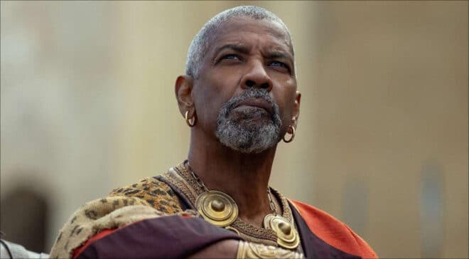 Gladiator II : Denzel Washington révèle qu’une scène où il embrasse un homme a été coupée au montage