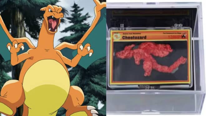 Une carte Pokémon avec un Cheetos en forme de Dracaufeu s’est vendue 82 000 euros